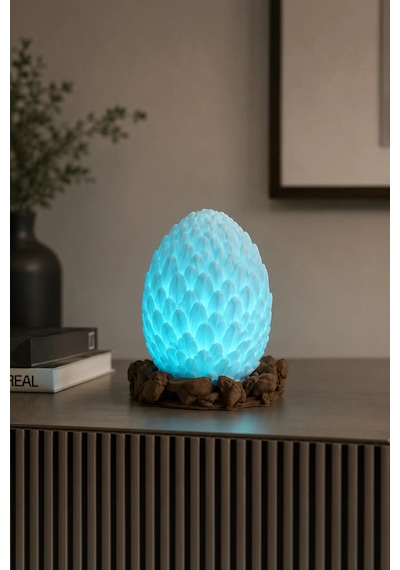 Ejderha Yumurtası Dekoratif Masa Lambası Rgb E27 Duy 20 Cm Dracora Varsayılan