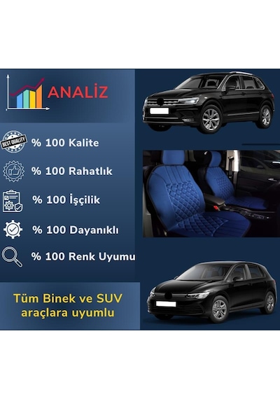 Space Oto Koltuk Minderi, Renault Araçlara Uyumlu 2'li Set Özel Tasarım Minder Premium 001