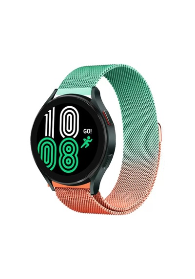 Newface Watch 22mm Metal Mıknatıslı Kordon - Turuncu-yeşil