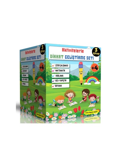 Aktivitelerle Dikkat Geliştirme Seti (3 Süper Kitap)