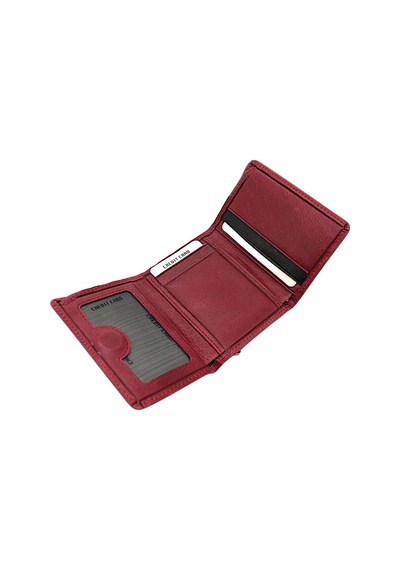 Westpolo Hakiki Eskitme Deri Kağıt Para Bozuk Para Ve Kart Bölmeli Unisex Cüzdan - Bordo Bordo