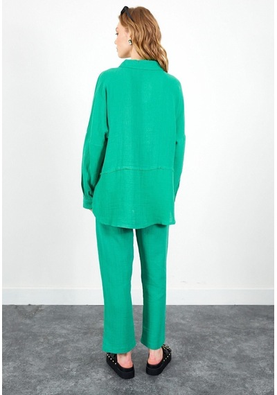 Manche Müslin Uzun Yıkamalı Oversize Rahat Kalıp Parçalı Kadın Düz Basic Gömlek Benetton Mks166905-01 Manche Müslin Uzun Yıkamalı Oversize Rahat Kalıp Parçalı Kadın Düz Basic Gömlek Benetton Mks166905-01