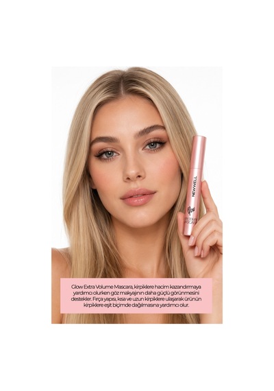 New Well Glow Extra Volume Mascara Ekstra Hacim Veren Siyah Maskara 8 Ml 000 Black