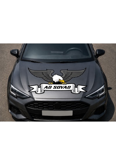 Kartal Karakartal Beşiktaş Kişye Özel Kartal Sticker - Araba Oto Motosiklet Karavan Cam Araç Sticker - 00957 40x21 Cm