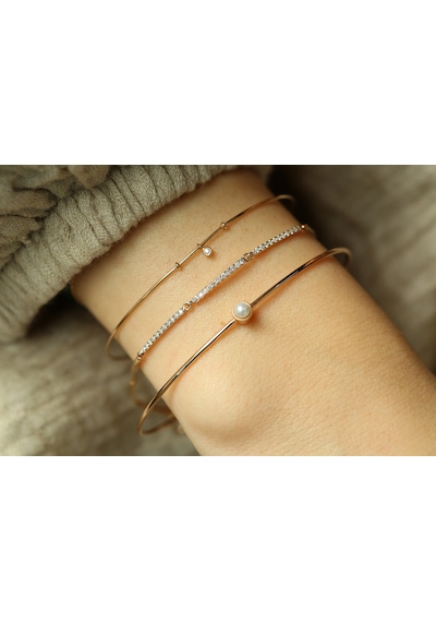 Reis Kuyumculuk T9714 Thin Pearl Bangle Altın Bilezik