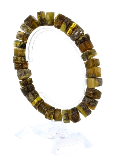 Kehribar Bileklik Amorf Tasarım Ambergold Blk23-135 Çok Renkli