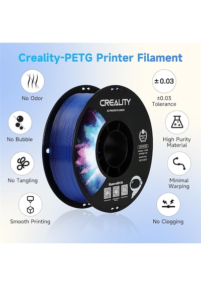Creality Cr-petg Şeffaf Mavi Filament 1.75mm 1000gr