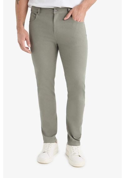 Defacto Slim Fit Dar Kesim Dar Paça Dokulu Pantolon E7959ax25augr169 Gri