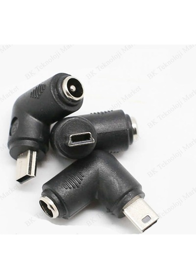 Dc Barrel Jack Mini Usb Erkek Konnektör Adaptörü 5.5Mm / 2.1Mm
