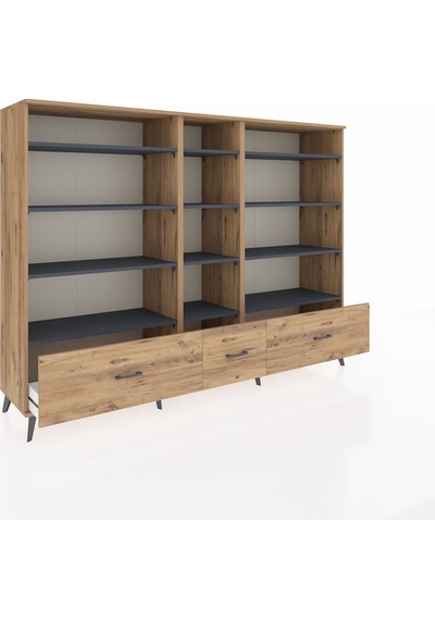 Hyperion Dolap 12 Raflı 3 Çekmeceli 220x44x163 Çam-antrasit/çam Antrasıt/atlas Çam - Atlas Çam Hyperion Dolap 12 Raflı 3 Çekmeceli 220x44x163 Çam-antrasit/çam Antrasıt/atlas Çam - Atlas Çam