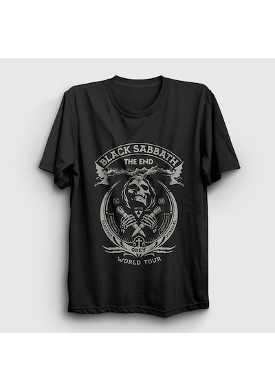 Presmono Unisex Tour Black Sabbath T-shirt Siyah