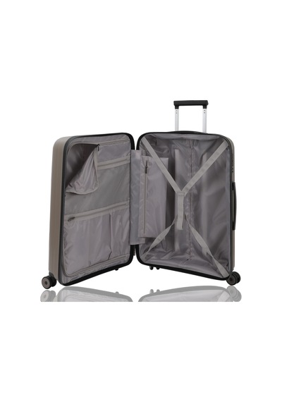 Baggaj V2407 Policarbon Valiz Siyah Set Champagne