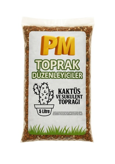 Kaktüs Ve Sukulent Saksı Toprağı Karışımı 5 Litre Kokusuz, Hızlı Drenajlı, Doğal İçerikli Özel Karışım 5 Litre