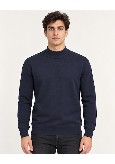 Classics Men Slim Fit Polo Yarım Balıkçı Uzun Kol Erkek Triko 07425 Lacivert