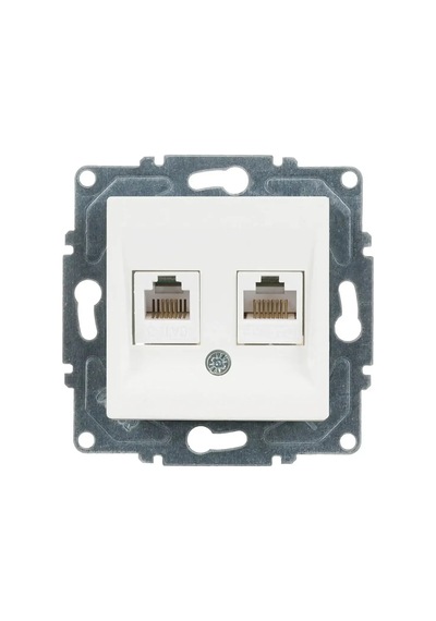 Eqona Radius Neoline Data + Nümeris Telefon Prizi Rj45 Cat5e + Cat3 , Beyaz Mekanizma + Tuşkapak