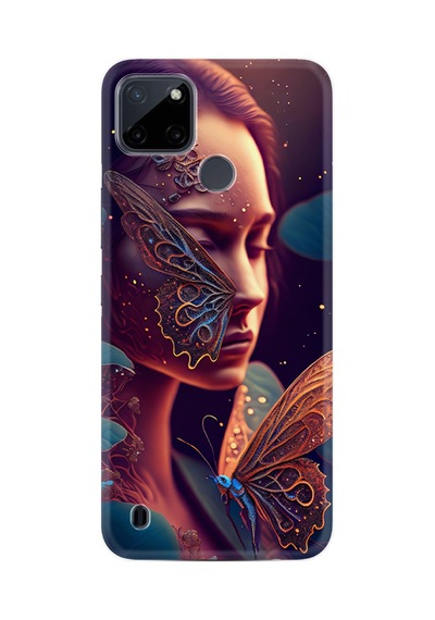 Realme C25y Kılıf Boutique Baskılı Resimli Kelebek Kadın Pcode -075