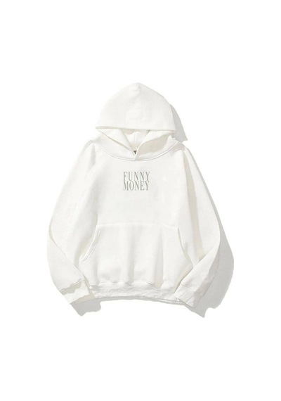 Startmore Unisex Funny Money Sweatshirt Hoodie Beyaz Beyaz