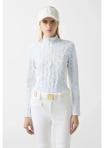 Bogner Sport Jasmina Logo Jacquard Ve Stretch Kadın Kayak Içlik İçlik Açık Mavi