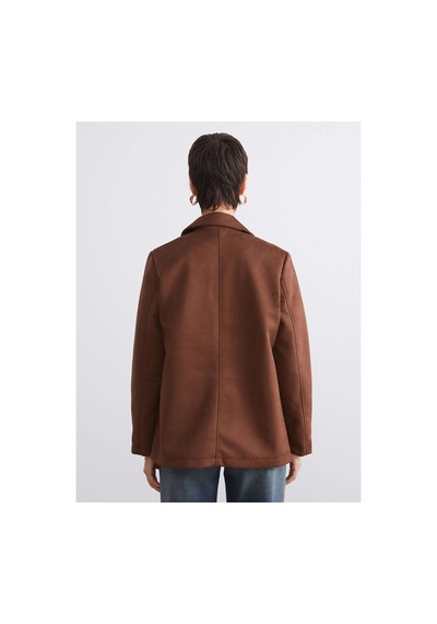 LC Waikiki Peak Yeni Sezon Süet Görünümlü Kadın Blazer Ceket Brown