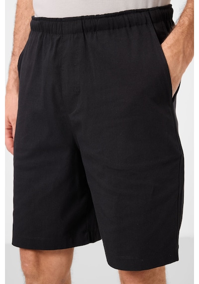 Tommylife Siyah Standart Fit Dokuma Hafif Esnek Chino Erkek Şort - 81291 Siyah