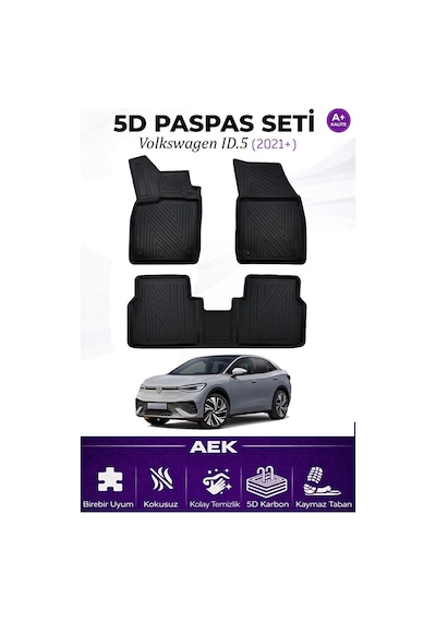 Volkswagen Id.5 2021+ Araca Özel Havuzlu "karbon" Paspas Takımı