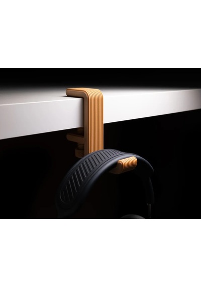 3d Baskı Masa Kenarı Kulaklık Askısı Çizgili Kulaklık Tutucu Sıkıştırmalı Kulaklık Askısı 10-40 Mm - Turuncu