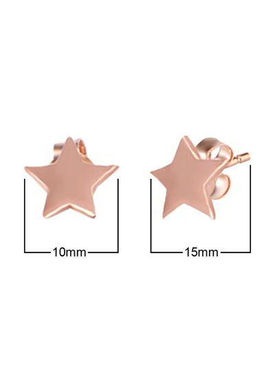 Taşsız Rose Altın Kaplama Yıldız Gümüş Küpe N11.91583