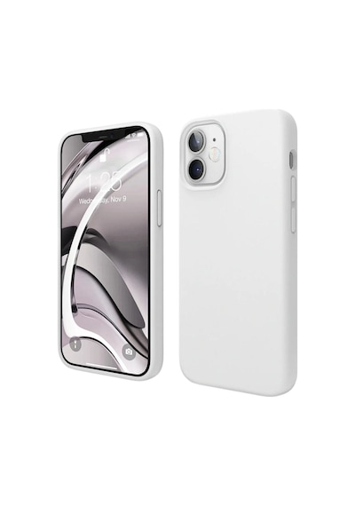 Apple Uyumlu iPhone 12  Silikon Kılıf - Pastel Renk Tonu Esnek Tam Koruma Kapak - Beyaz