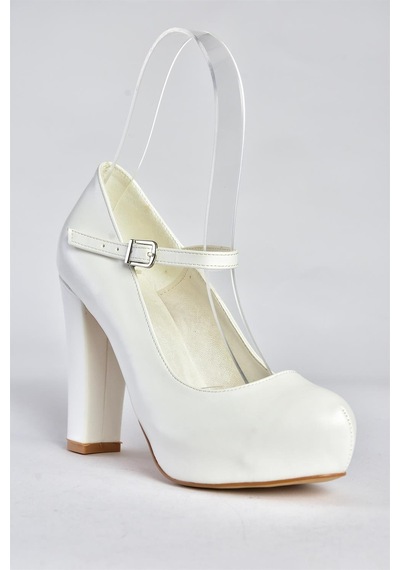 Fox Shoes Beyaz Platform Topuklu Kadın Ayakkabı M348007209 Beyaz