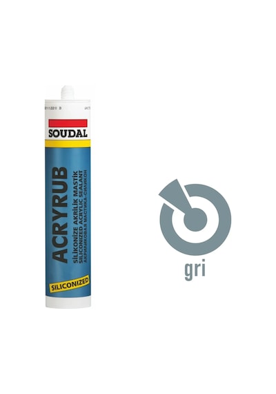 Soudal Silikonize Akrilik Gri Mastik 500 Gr
