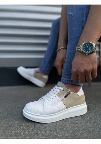 Mevese Roirraw Bağcıklı Ve Fermuarlı Süet Erkek Günlük Sneaker Ayakkabı - Beyaz Krem Krem - Beyaz Mevese Roirraw Bağcıklı Ve Fermuarlı Süet Erkek Günlük Sneaker Ayakkabı - Beyaz Krem Krem - Beyaz
