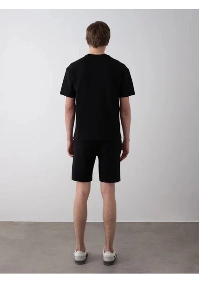 Erkek Çocuk King Yazılı T-shirt Şortlu Takım-15539 Siyah