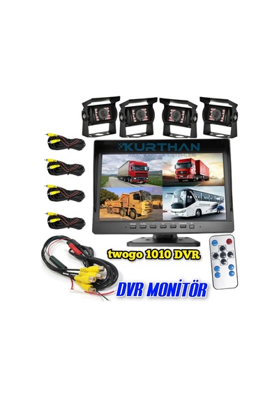 12-24 Volt Uyumlu 10'' Dvr Monitör Ve 4 Adet Kamera Seti