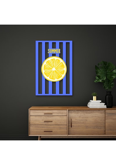 Summer Limon Dilimi - Metal Tablo - Dec0343 64 X 95 Cm Çok Renkli