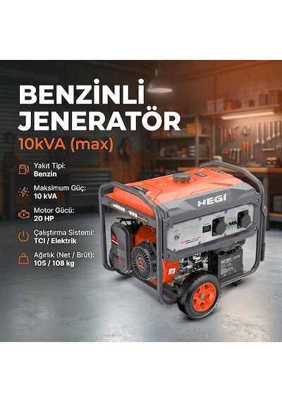 Hegı Benzinli Jeneratör 10kva Max -26947