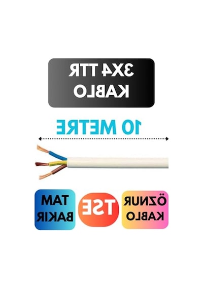 Beyaz Renkli 10 Metre Uzunluğunda 3x4 Ttr Elektrik Kablo