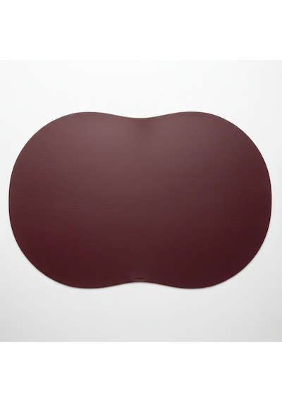 2 Adet Deri Amerikan Servis- Simetrik Oval Supla Bordo