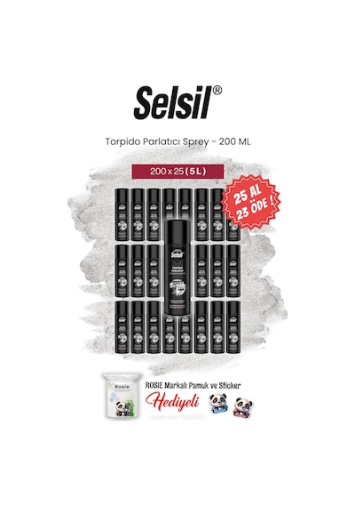 Selsil 200 Ml 25 Al 23 Öde Torpido Parlatıcı Sprey, Ve Rosie Pamuk 1 adet