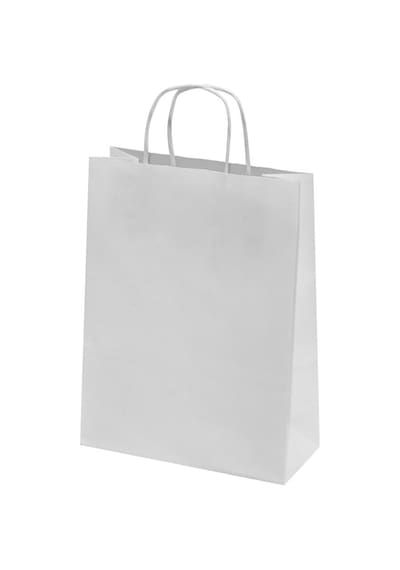 Büküm Saplı Kraft Kağıt Karton Hediyelik Çanta Poşet Torba Gri 4 x 25'li 25 x 31 CM