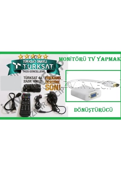 Monitörü Tv Yapmak için Gereken Set Uydu Ve Dönüştürücü
