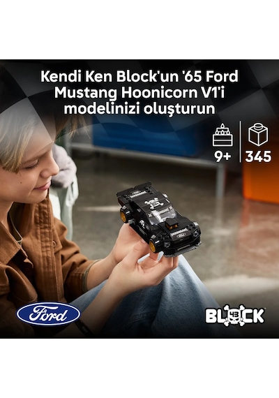 LEGO® Speed Champions Ken Block’un ‘65 Ford Mustang Hoonicorn V1’i 77262 - 9+ için Minifigür İçeren Oyuncak Yapım Seti (345 Parça)