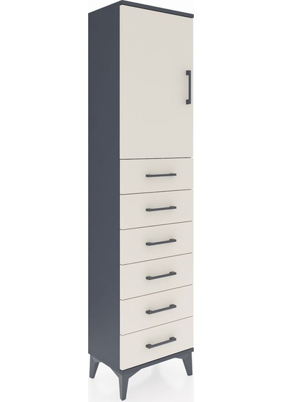 Arges Dolap 2 Raflı 6 Çekmeceli Tek Kapaklı 44x30x182 Antrasit-aytaşı Aytası Arges Dolap 2 Raflı 6 Çekmeceli Tek Kapaklı 44x30x182 Antrasit-aytaşı Aytası