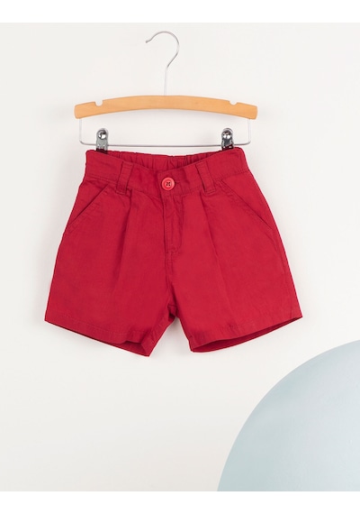 Denokids Ollie&Olla V Cepli Kırmızı Gabardin Erkek Çocuk Şort Çok Renkli
