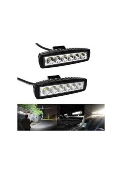 6 Ledli 18W Metal Kasalı Off Road Gündüz Farı Sis Farı 2'Li Set