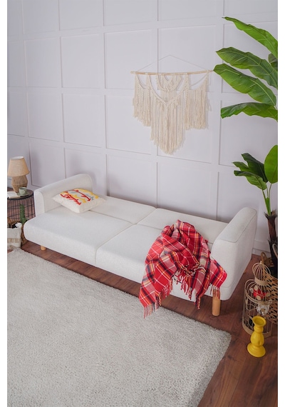 Kilim Mobilya Bohera Koltuk Üç Kişilik Koltuk Krem