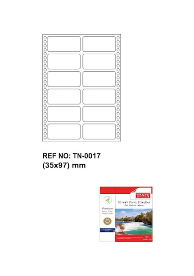 Tanex Tn-0017 Sürekli Form Etiketi 35X97MM