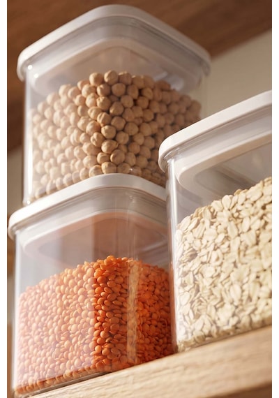 Beyaz Vakumlu Hava Geçirmez 3 Lü Saklama Kabı - 700 Ml