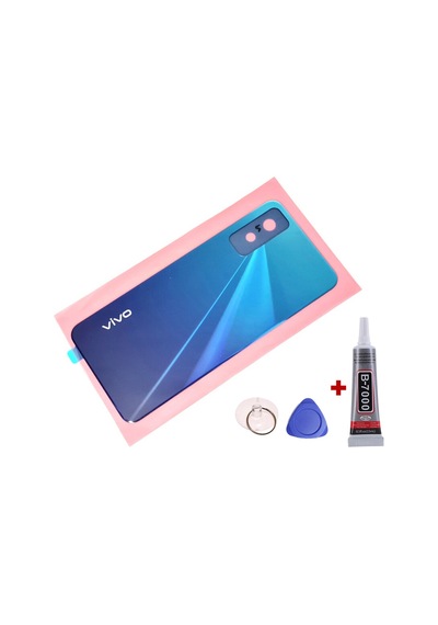 Vivo Y20 Mavi Arka Kapak Batarya Kapağı Pil Kapağı Yapışkan Ve Sökme Aparatıyla Beraber Full Set Mavi