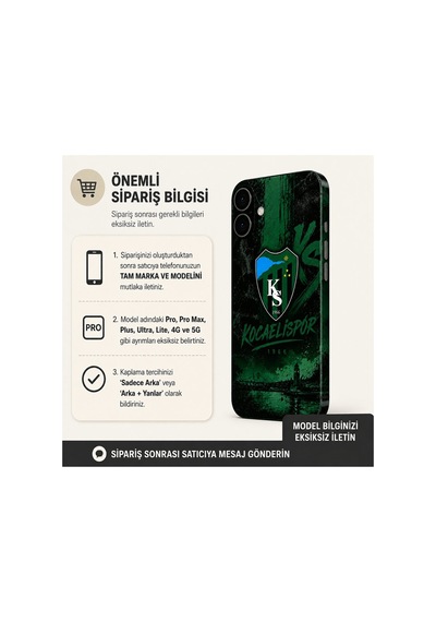 Kocaelispor Tüm Telefonlara Uyumlu Kaplama Sipariş Sonrası Marka Ve Modelinizi İletiniz