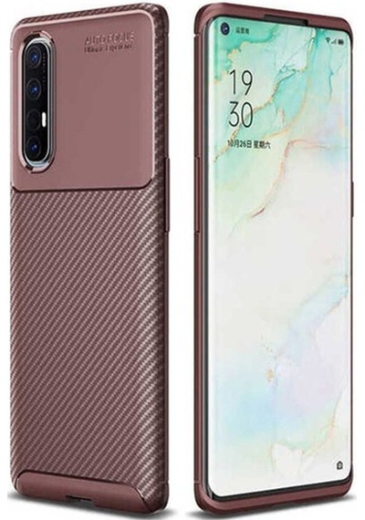 Oppo Reno 3 Pro 5g Kılıf Zore Negro Silikon Kapak Kahverengi